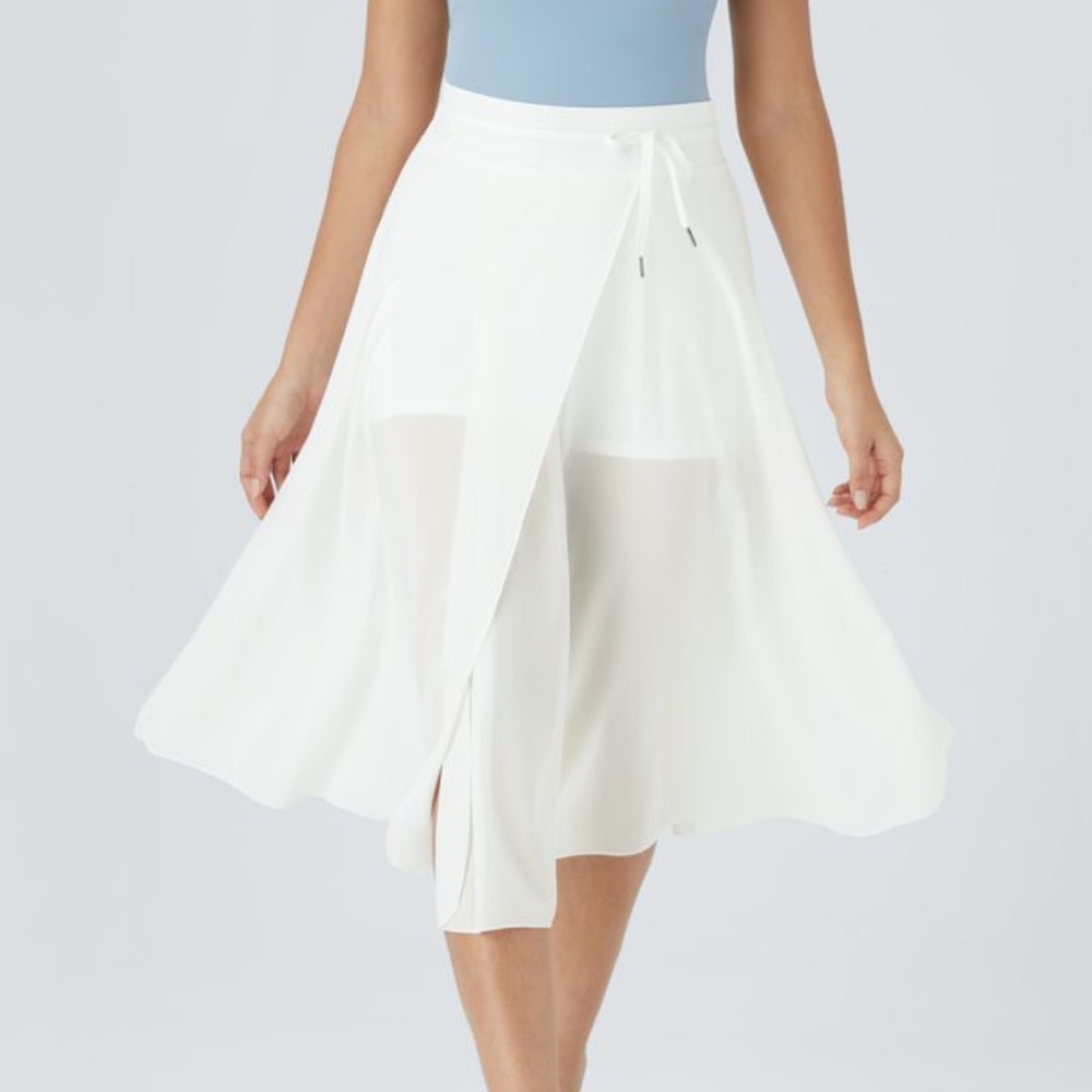 High Waisted Flowy Midi Skirt